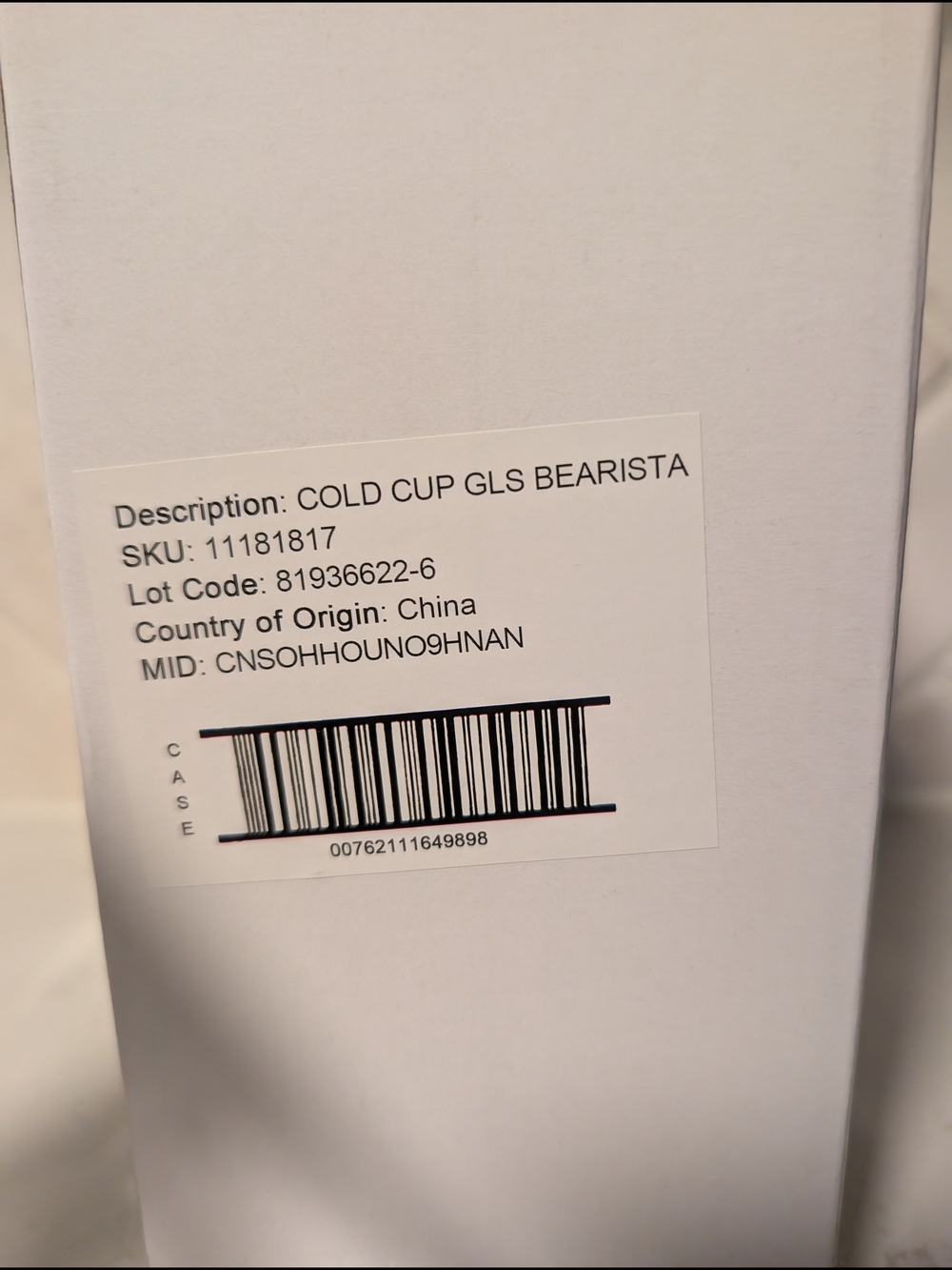 Starbucks Teddy Bear Bearista Barista Green Hat Glass Cold Cup 20oz USA Limited - Picture 2 of 8